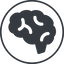 Thin, line, circle, side, human, idea, brain, intelligence, brain-side, brain-side-alt-solid, synapse, neuron, memory icon