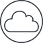 Thin, line, circle, cloud, sky, weather, clouds, cloudy, cloud-thin icon