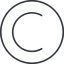 Thin, line, right, circle, copy, law, copyright, lience, c, copyright-thin icon