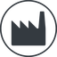Thin, line, solid, circle, factory, industry icon