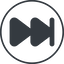 Thin, line, up, circle, video, play, forward, backward, mp3, player, fast, pause, forward-fast-solid icon