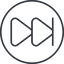 Thin, line, up, circle, video, play, forward, backward, mp3, player, fast, pause, forward-fast-thin icon