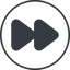 Thin, line, up, circle, video, play, forward, backward, mp3, player, pause, forward-solid icon
