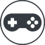 Thin, line, up, solid, circle, game, gaming, games, gamepad, pad, joystick, gamepad-solid icon