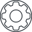 Thin, line, circle, setting, config, gear, wheel, settings, cog, gear-thin icon