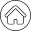 Thin, line, circle, small, home, house, home-small-thin icon