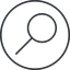 Thin, line, circle, search, magnifying, glass, research, magnifying-glass-thin, magnifying-glass, keywords, keyword icon