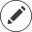 Thin, line, up, wide, circle, pen, pencil, draw, edit icon