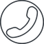 Thin, line, up, circle, phone, call, dial, number, phone-thin, telephone icon