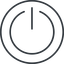 Line, circle, power, on, off, turn-on, turn-off, power-thin icon