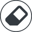 Thin, line, circle, remove, eraser, erase, rubber icon