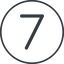 Thin, line, normal, circle, number, font, digit, 7, seven, seven-thin icon