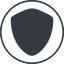 Thin, line, circle, safe, shield, protection, royalty, blazon, shield-solid icon