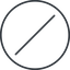 Thin, line, solid, circle, slash, division, slant, obelus, anti-slash, slash-thin icon