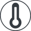 Thin, line, circle, temperature, thermometer, heat, high, temperature-high-solid, temperature-high, hot icon