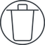 Thin, line, circle, trash, bin, delete, garbage, trash-thin icon