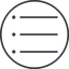 Thin, line, up, circle, list, editor, list-item, checklist, unordered, unordered-list, unsorted, unsorted-list, bullet, bullet-list, unordered-list-thin icon