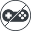 Thin, line, down, solid, circle, horizontal, mirror, prohibited, game, gaming, games, gamepad, pad, joystick, gamepad-solid icon