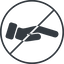 Thin, line, down, circle, horizontal, mirror, prohibited, healthcare, help, care, gift, hand, giving, giving-hand, love, give, giving-hand-solid icon