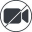 Thin, line, down, circle, horizontal, mirror, youtube, video, prohibited, camera, film, movie, videocamera, videocamera-solid icon