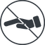 Thin, line, down, circle, prohibited, healthcare, help, care, gift, hand, giving, giving-hand, love, give, giving-hand-solid icon