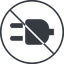Thin, line, down, circle, prohibited, electricity, plug, charge, charger, electric, plug-solid, electrics, electrical icon