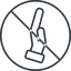 Thin, line, left, circle, horizontal, mirror, prohibited, healthcare, help, care, gift, hand, giving, giving-hand, love, give, giving-hand-thin icon