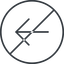 Thin, line, left, circle, arrow, direction, prohibited, arrow-simple-thin icon
