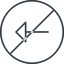 Thin, line, left, circle, arrow, prohibited, arrow-thin icon