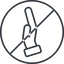 Thin, line, left, circle, prohibited, healthcare, help, care, gift, hand, giving, giving-hand, love, give, giving-hand-thin icon