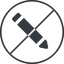Thin, line, left, wide, circle, prohibited, pen, pencil, draw, edit icon