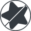Thin, line, left, solid, circle, star, rate, rating, prohibited, star-solid, favorite icon