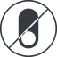 Thin, line, left, solid, circle, setting, prohibited, apple, on, off, ios, switch, button, radio, switch-solid icon