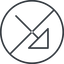 Thin, line, right, circle, arrow, prohibited, corner, arrow-corner-thin icon