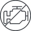Thin, line, circle, horizontal, mirror, car, engine, prohibited, mechanics, mechanical, motor, diesel, power, engine-thin icon