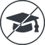 Thin, line, circle, horizontal, mirror, prohibited, university, hat, graduation, cap, diploma, graduation-cap, degree, college, education, graduated, graduation-cap-solid icon