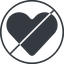 Thin, line, circle, horizontal, mirror, prohibited, heart, valentine, healthcare, health, heart-solid, <3 icon