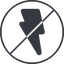 Thin, line, solid, circle, horizontal, mirror, prohibited, lightning, bolt, electricity, thunder, lightning-solid icon