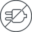 Thin, line, up, circle, horizontal, mirror, prohibited, electricity, plug, charge, charger, electric, plug-thin, electrics, electrical icon