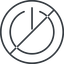Line, circle, horizontal, mirror, prohibited, power, on, off, turn-on, turn-off, power-thin icon