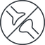 Thin, line, circle, horizontal, mirror, prohibited, plug, brain, synapse, neuron, joint, memory, receptor, synapse-thin icon