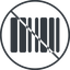 Thin, line, solid, circle, prohibited, barcode, barcode-solid icon