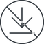 Thin, line, up, circle, download, downloaded, downloading, prohibited, download-thin icon
