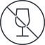 Thin, line, circle, glass, prohibited, party, wine, empty, champagne, glass-wine, drink, water, glass-wine-empty-thin icon