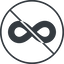 Thin, line, circle, symbol, prohibited, math, mathematics, mathematical, infinity, always, infinite, maths, loop, infinity-solid icon