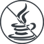 Thin, line, circle, prohibited, cup, programming, oracle, coffe, java icon