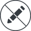 Thin, line, up, wide, circle, prohibited, pen, pencil, draw, edit icon