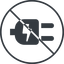 Thin, line, up, circle, prohibited, electricity, plug, charge, charger, electric, electrics, electrical, plug-alt icon