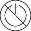 Line, circle, prohibited, power, on, off, turn-on, turn-off, power-thin icon