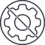 Thin, line, circle, setting, config, gear, wheel, settings, cog, prohibited, settings-thin icon